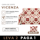 [LEVE 2 PAGUE 1] Capa de Sofá Vicenza em Algodão com Saias Laterais + 2 Almofadas Inclusas
