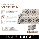 [LEVE 2 PAGUE 1] Capa de Sofá Vicenza em Algodão com Saias Laterais + 2 Almofadas Inclusas